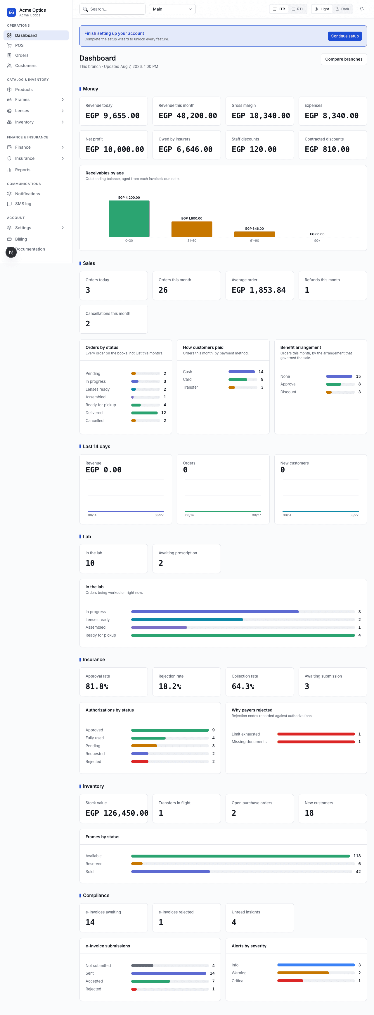 The NaddaraOS dashboard shortly after setup